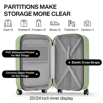 Mixi Patent Design Travel Luggage Women Men Suitcase On Wheels Spinner Trolley Case Bag 18" Carry On 20" 24" Check In 100% PC - Image 4