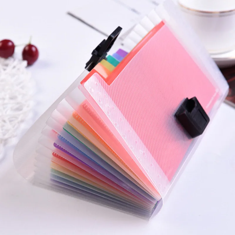 13 Grids Multi-layer File Folder Bill Receipt Sorting Organizer Storage Bag Expanding Wallet Filing Products Office Supplies