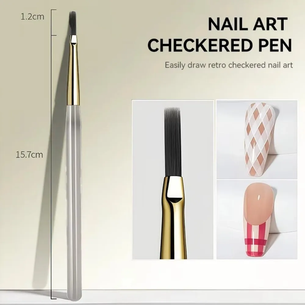 New DIY Nail Art Nail Art Brush Tartan Lines Brush Tip Drawing Painting Brush Ultra Fine Carving Dotting Pen