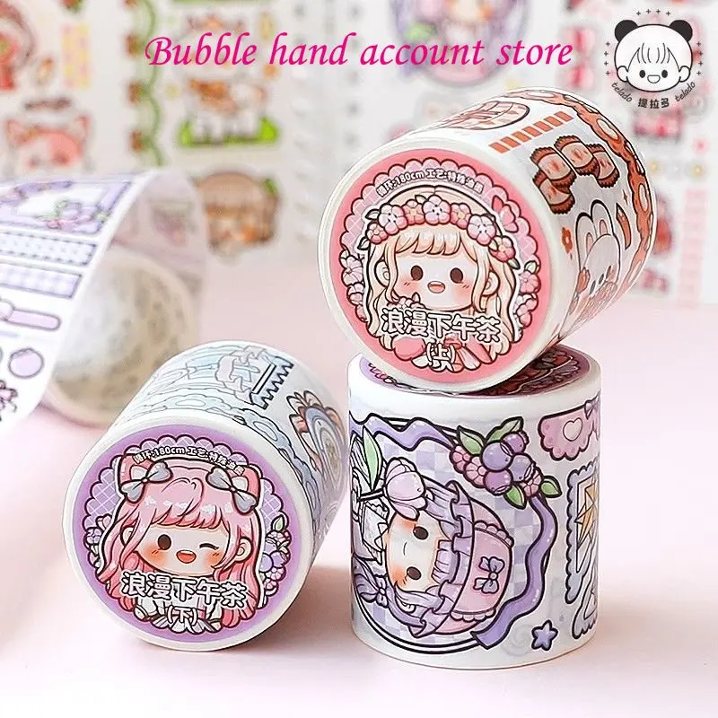 

Telado New Duoduo Sauce romantic afternoon tea and paper tape ledger stickers whole roll girl heart and paper film