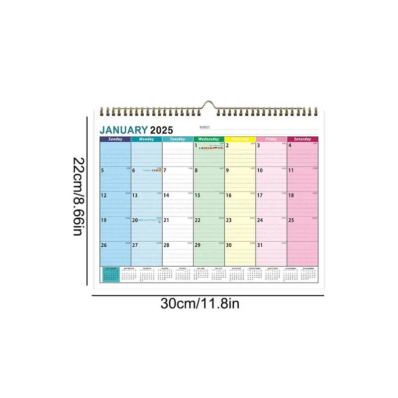 Wall Calendar January to December Aesthetic to Track Appointments Art Home Wall