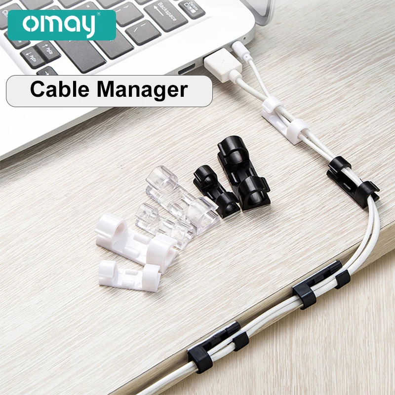 

Cable Manager Clips 16/20 Pcs Cord Cable Management Organizer Drop Wire Holder Self-Adhesive Fixed Clamp Wire Winder