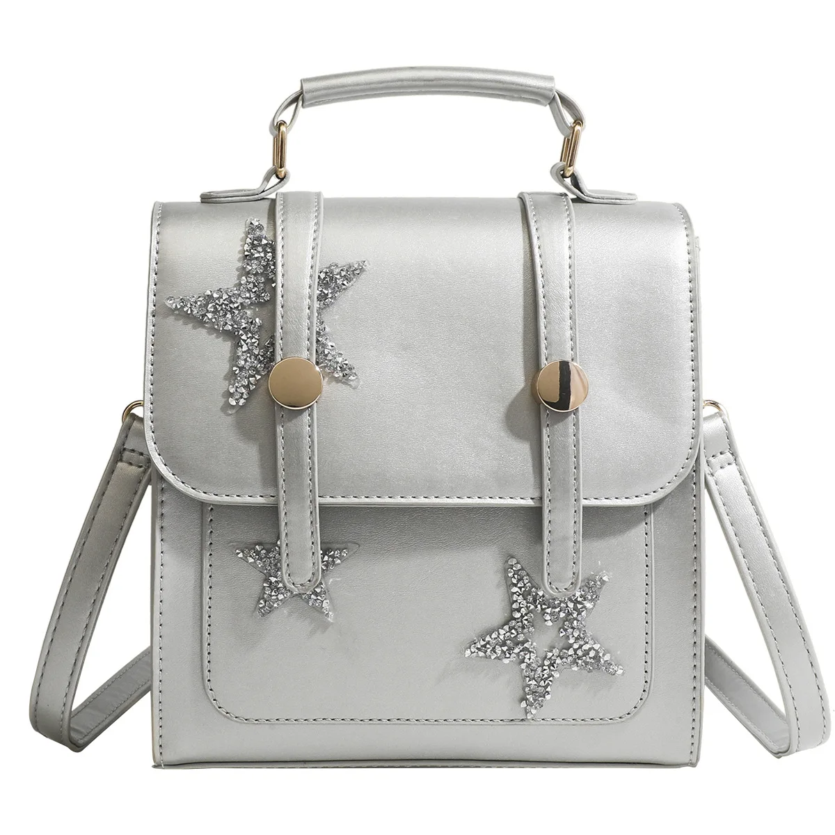 2023 Shining Bright Stars Silver Backpack Fashion Casual Women's Luxury Brand Backpack