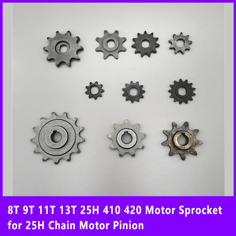 8T 9T 11T 13T 25H 410 420 Motor Sprocket for 25H Chain Motor Pinion MY1020 BM1109 MY1016Z MY1018 DC