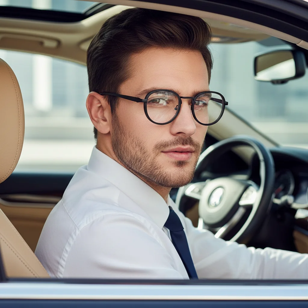 Stylish Round Frame Anti-blue Light Glasses - High-end Metal, Unisex, Perfect