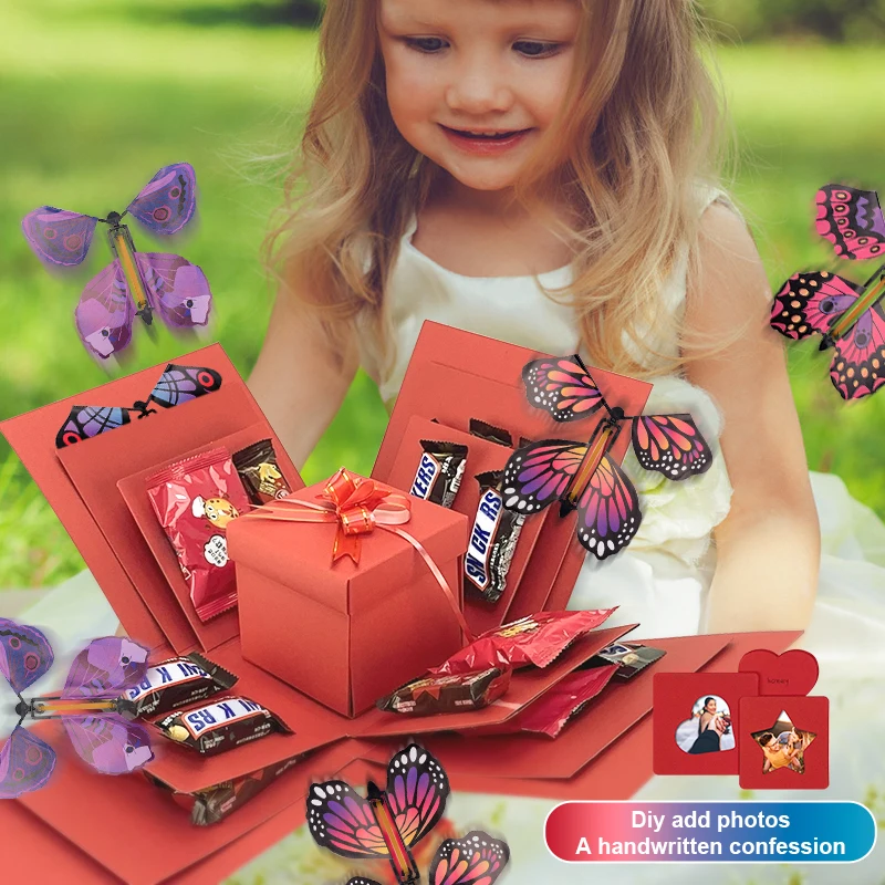 Magic Explosion Butterfly Gift Box Flying Butterfly Gift Boxes DIY  Assembled Handmade Snack Box Fairy Toys For Wedding Birthday - AliExpress