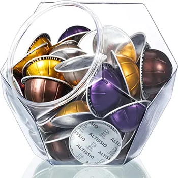 Elegante supporto per cialde di caffè in acrilico poligonale a 12 lati di grande capacità per Capsule Nespresso Vertuoline Dolce Gusto 1