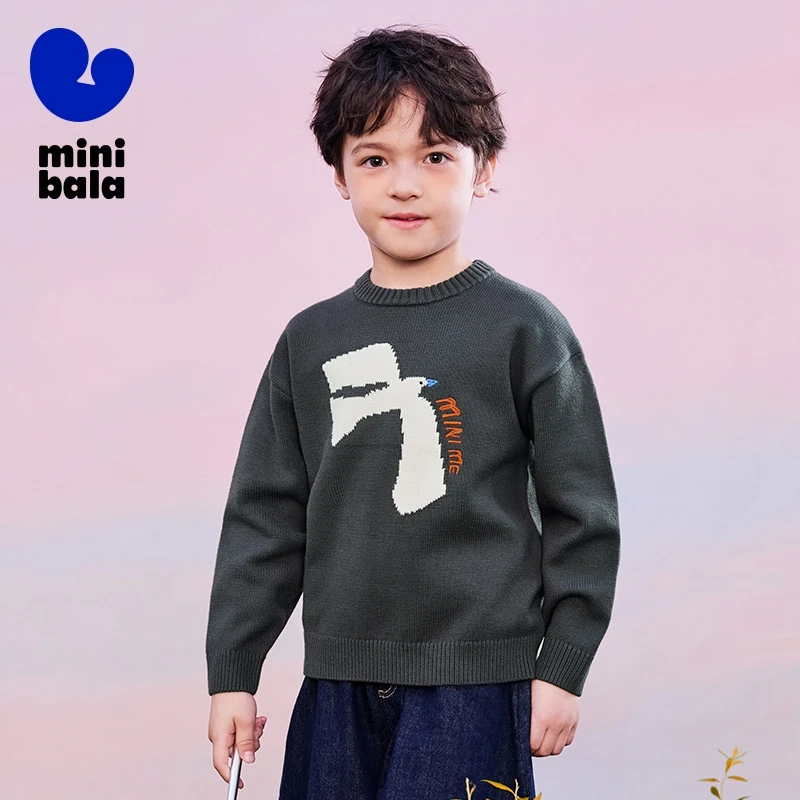 남아 및 여아용 미니 발라 니트웨어, 2024 가을 및 겨울 신제품 니트웨어