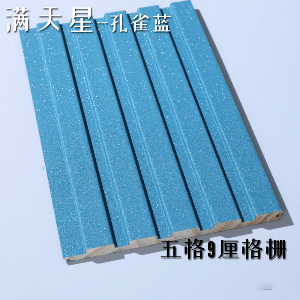 

5 Pcs Shiny Blue Wood Wall Panels 2300X150X9MM Decoration House Interior Siding Usage Beauty wallpaper