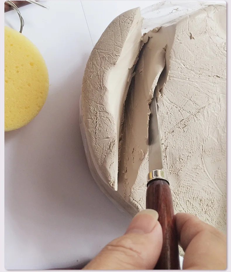 Description Picture 5 of item4/6/21 PCs Pottery Clay Ceramic Tool Kit Wooden Handle Carving Cutters Modeling Sculpting Art Supplies for DIY Handmade Crafts
