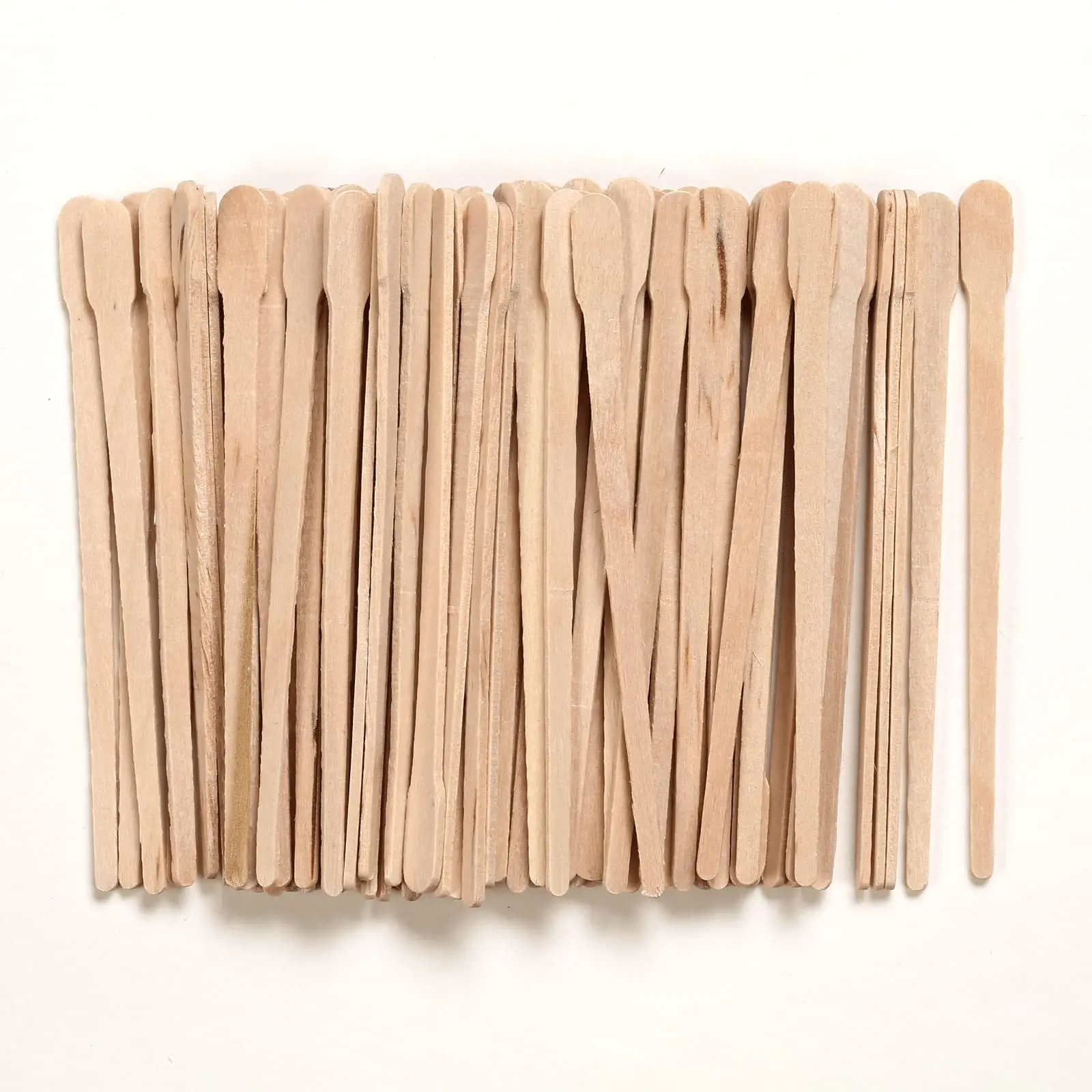 4 Style 300 Pcs Assorted Wooden Wax Sticks - for Body Legs Face and Small Medium Large Sizes Eyebrow Waxing Applicator Spatulas 4