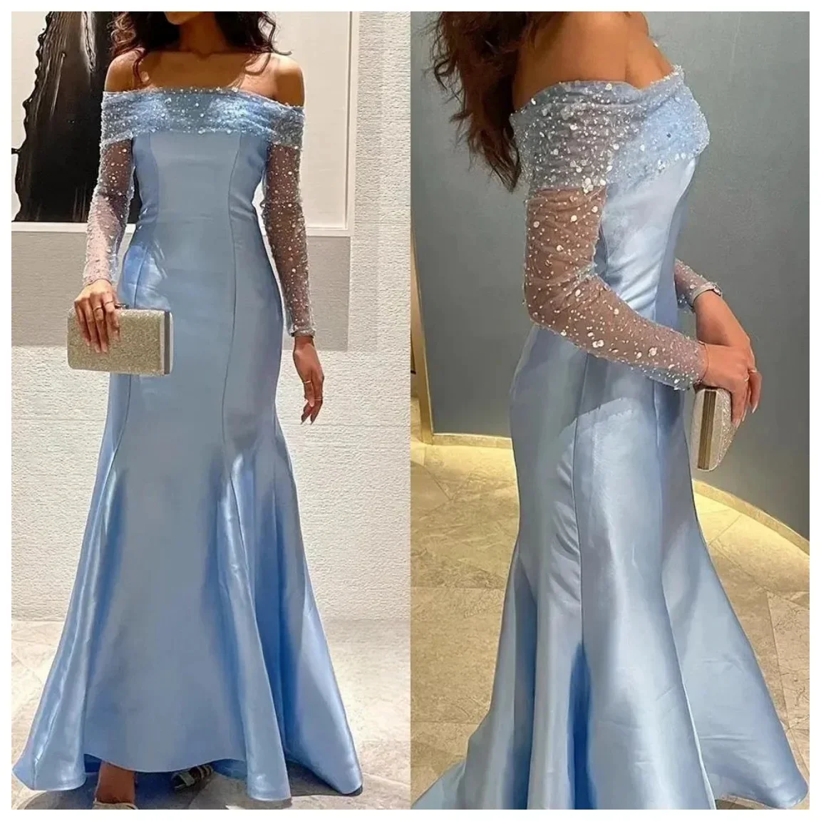 Jewel Neck Layered Chiffon Poncho Top and Wide Leg Pant Suit Wisteria main image 1
