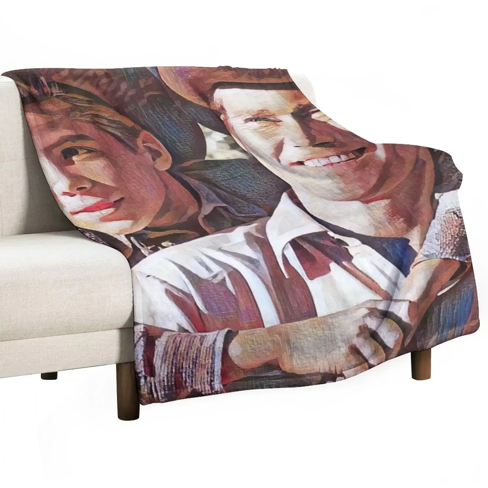 

The Rifleman -- Mark with Pa! -- Denim Throw Blanket for sofa Flannels Sleeping Bag Luxury Blankets