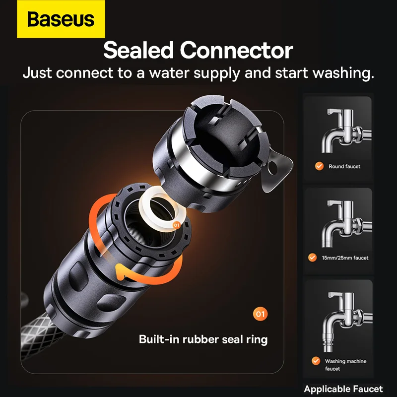 Baseus GF5 Car Wash Spray Nozzle Black With Water Pipe CPGF000101 - Baseus  India Official