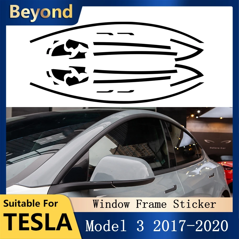 CarWindowFrameStickerforTeslaModel3ExteriorDecoration