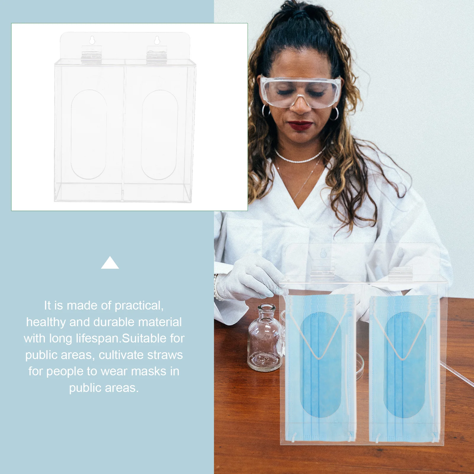 Mask Dispenser Baby Wipes Face Acrylic Container Clear Storage Wall Mounted Case Holder Portable