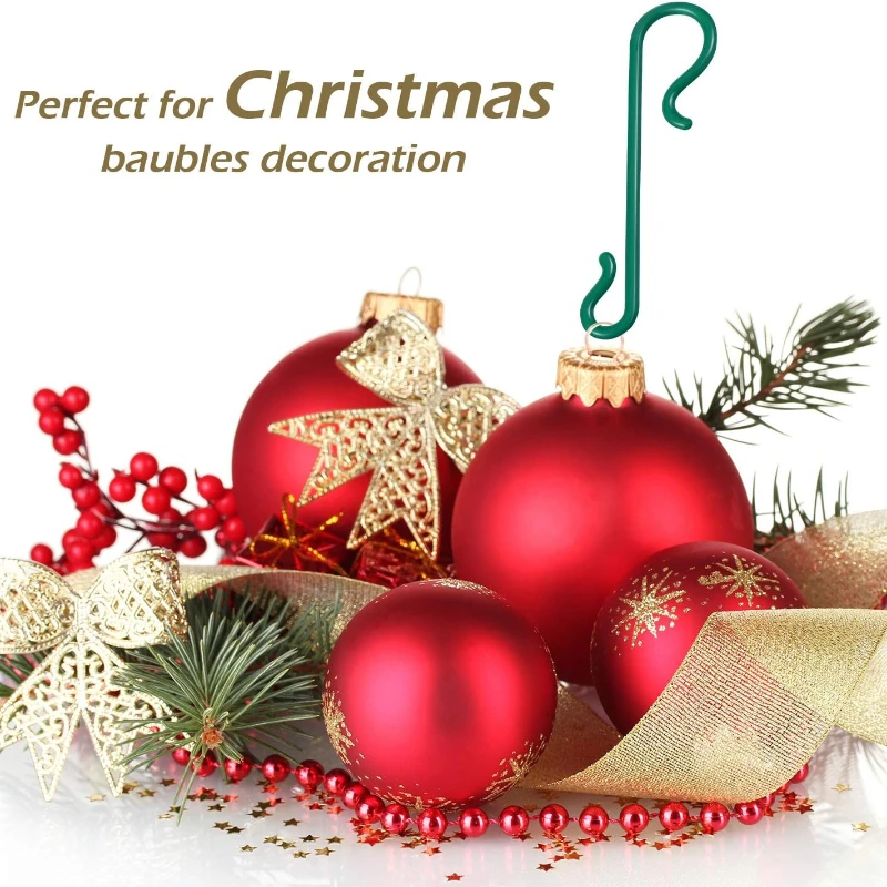 Christmas Decorations 500/50Pcs Ornament Hanging Hooks Xmas Tree Pendant Bauble Ball S-Shaped