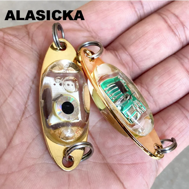 Alasicka Led Fishing 5cm 10g Deep Drop Fishing Lights Led Spoons