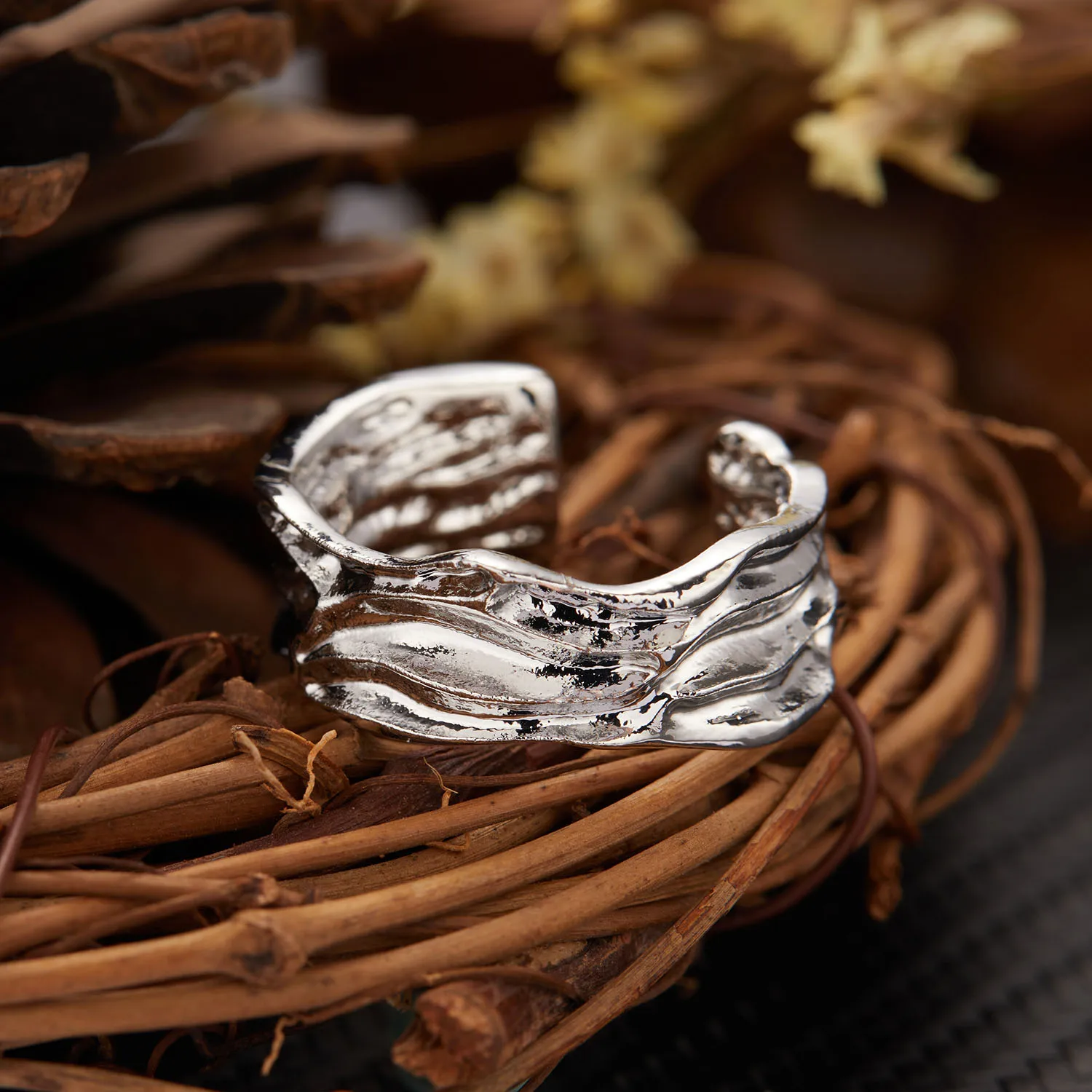 Retro Boho Schmetterling Ring Für Frauen Mode Silber Farbe Eule Engel Flügel Katze Tier Unregelmäßige Öffnung Ringe Ethnische Schmuck – Detail 32