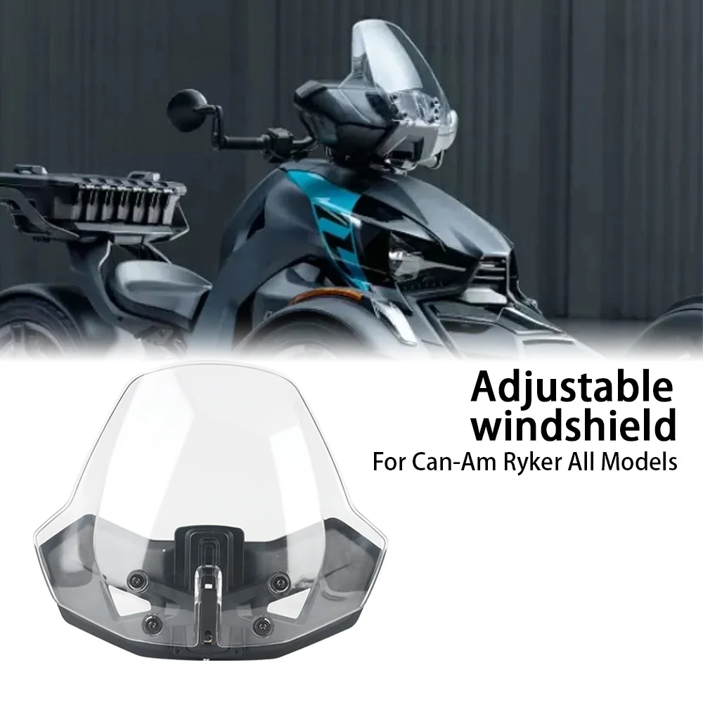 

Motorcycle Adjustable Windscreen Windshield Wind Screen Shield For Can-Am Ryker 600 900 Sport Rally Edition 900 ACE 2019-2023