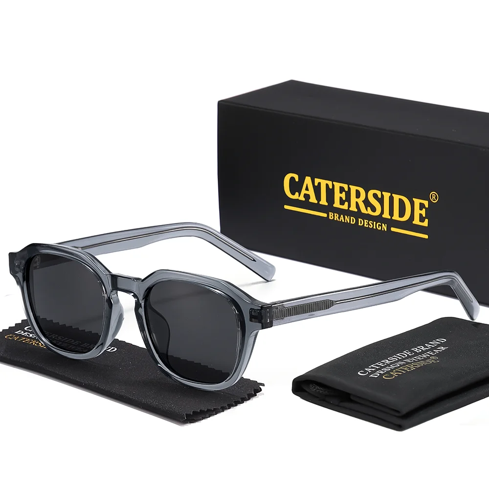 CATERSIDE Neue Retro-Quadrat-Sonnenbrille für Herren, polarisiert, UV400, Premium-Acetat-Rahmen, Sonnenbrille für Damen, Outdoor, trendige Fahrbrille – Detail 10