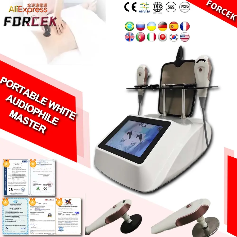 Portable White 448K Audiophile Master Tecar Therapy Physiotherapy Ret Cet Radiofrequency Machine Face Lift Pain Relief
