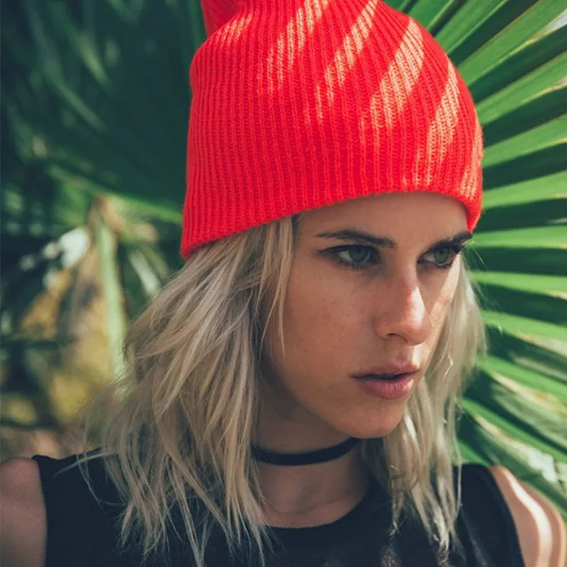Unisex klassische Mütze lässige Beanie Mütze Männer Frauen Basic gestrickte Wintermütze Streetwear Beanie Cap – Detail 7