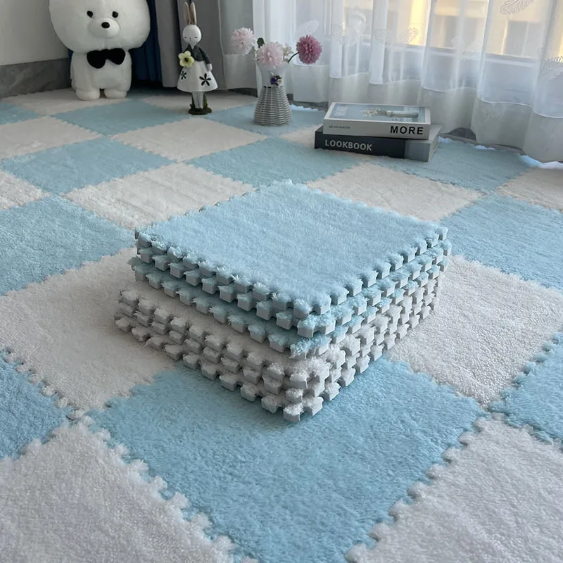 10pcs/16pcs 30x30cm Living Room Home Foam Plush Patchwork Floor Mat Exercise Children Carpet Baby Play Mat Bebe Mattress