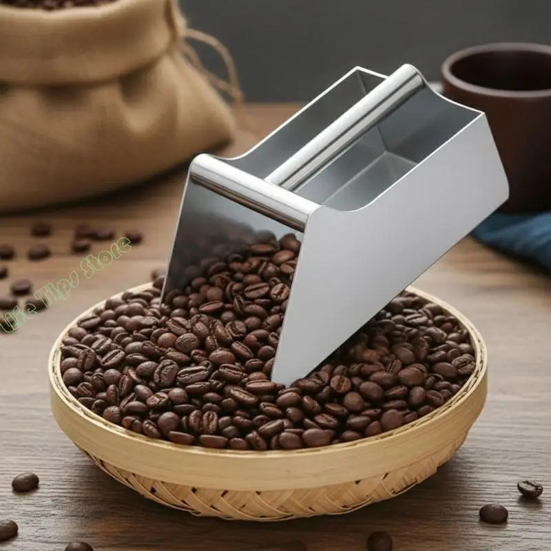 G5AB 다기능 인체 공학적 스테인레스 스틸 스쿠프 삽 건조 식품 보관을위한 간편한 클린 디자인 베이킹 용품 케이터링