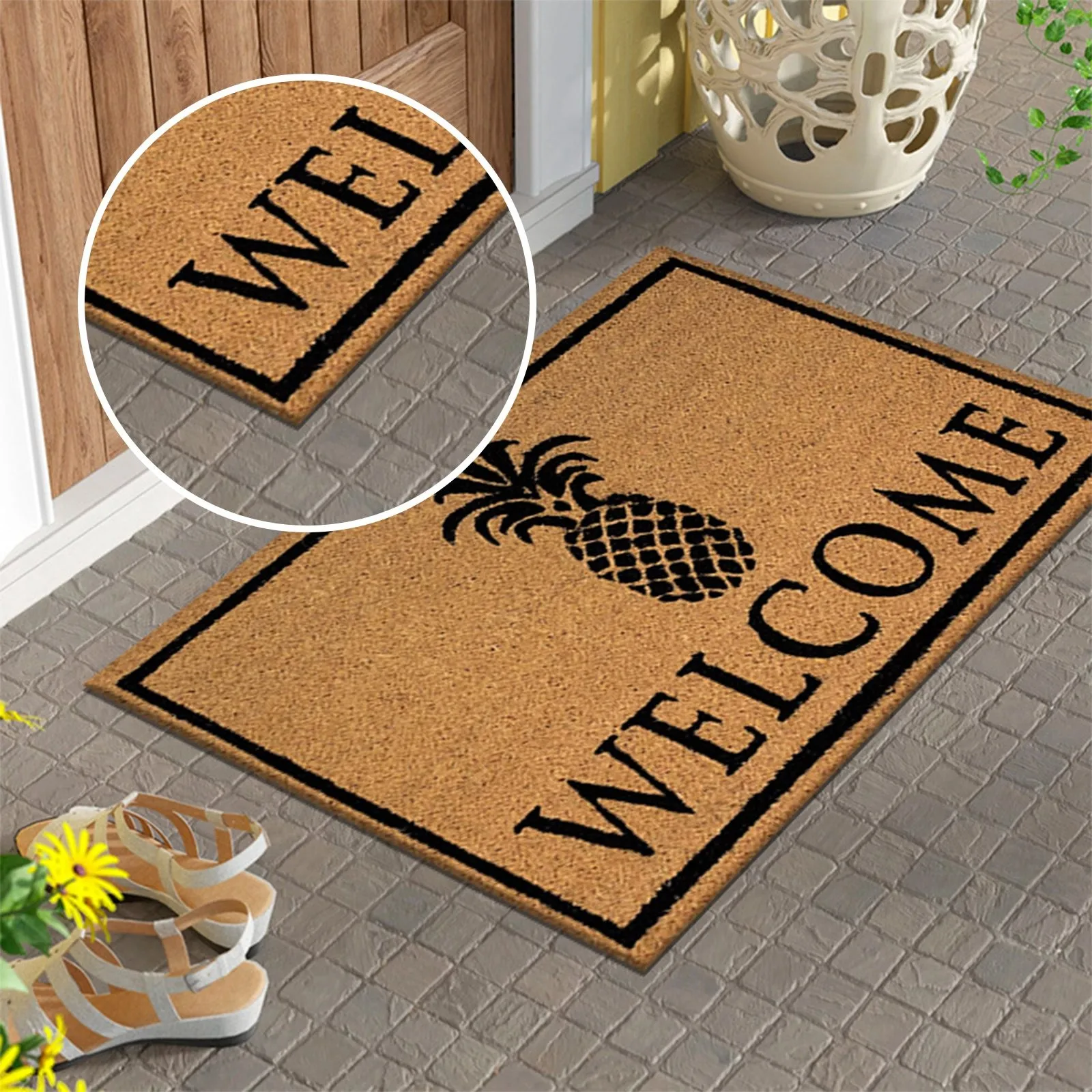 Items Welcome Home Floor Mat Printed Crystal Velvet Doormat Bathroom Absorbent Pad Knitted Blankets