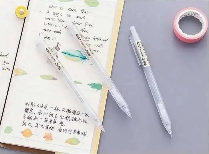 1 Stück niedlicher einfacher Kawaii automatischer transparenter Druckbleistift Neuheit Büros Schulbedarf Ordner Schreibwaren kreativ – Detail 20