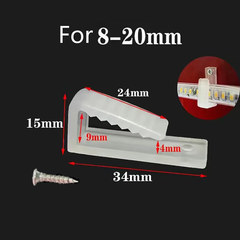 ตัวเลือกสินค้า LED เทป Fix คลิปสกรู RGB Neon Led Connector Fix ผู้ถือคลิป Fixing 2835 5050 COB Strip Light หัวเข็มขัดพลาสติกอุปกรณ์เสริม