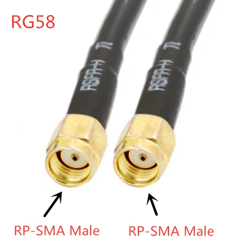 RG58 Cable 50 Ohm RP-SMA/SMA Male to SMA Male & Female connector Coaxial Extension Jumper Cable