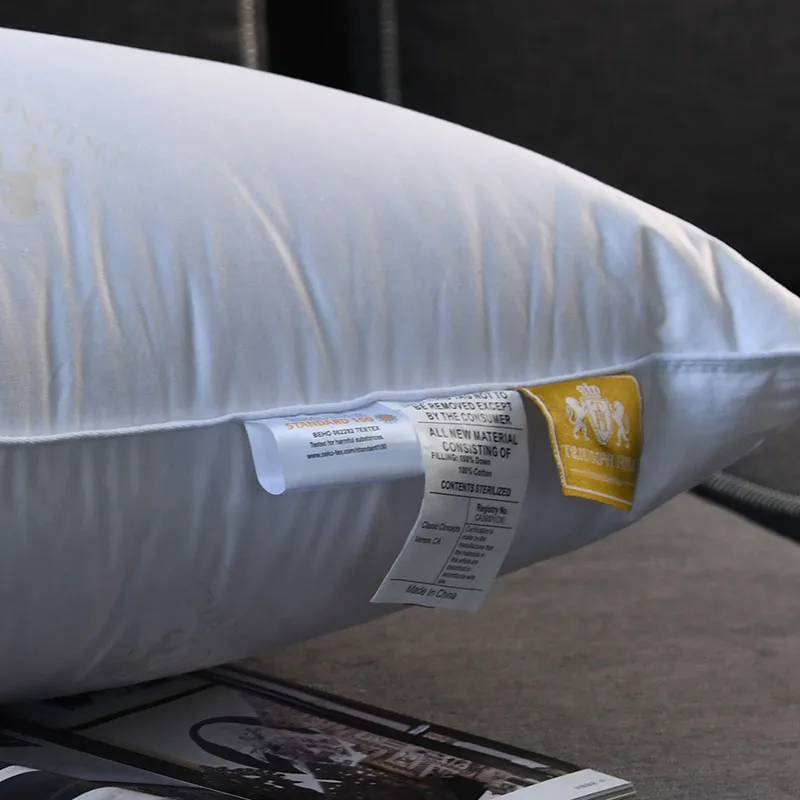 pure down Goose Down Sleeping Pillow Soft Bed Pillow for Sleeping with 100% Cotton Shell Set of 1 Standard Size 2
