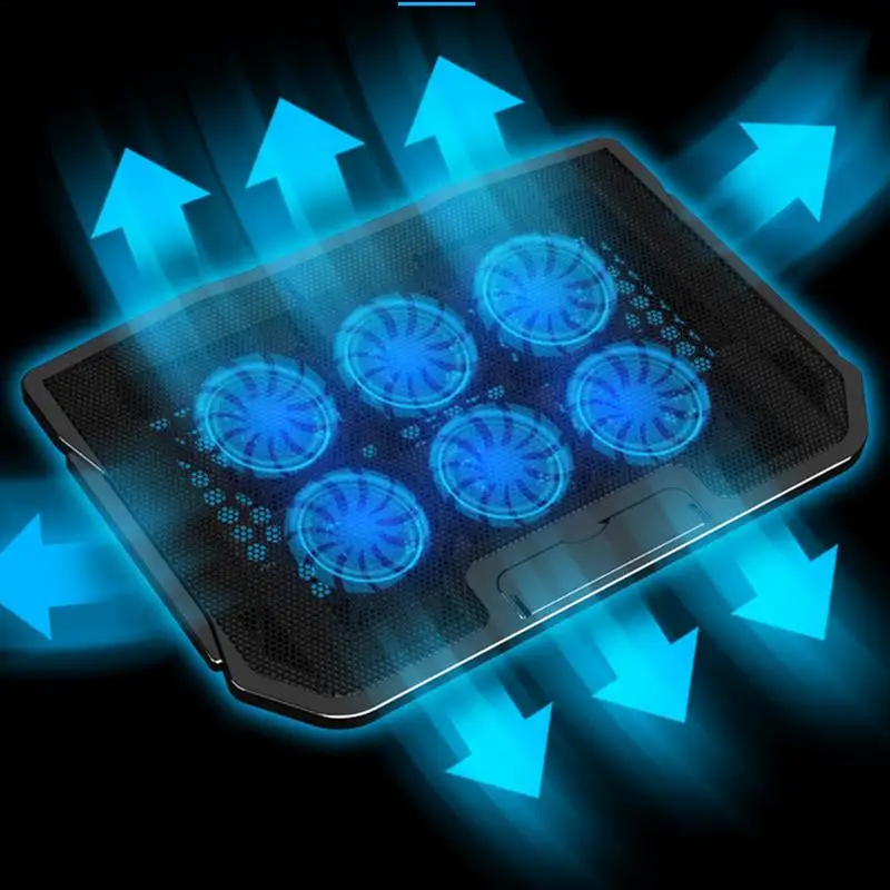 노트북용 냉각 패드, 효율적인 열 감소 노트북 스탠드, 에어 쿨러 노트북 스탠드, 거치대 블루 LED 노트북 냉각 선풍기 베이스