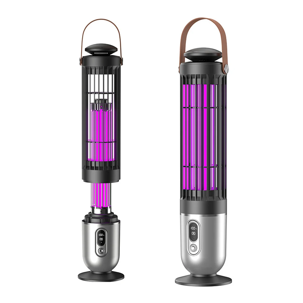 Household Mosquito Racket Light-Controlled Mosquito Repellent Lamp Silent Electric Swatter Light for Home Bedroom Living Room