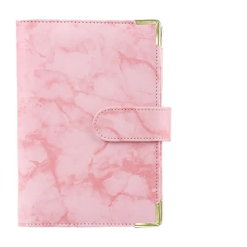 Elegant White and Black Marble Binder Cover - DIY Diary and Planner Stationery