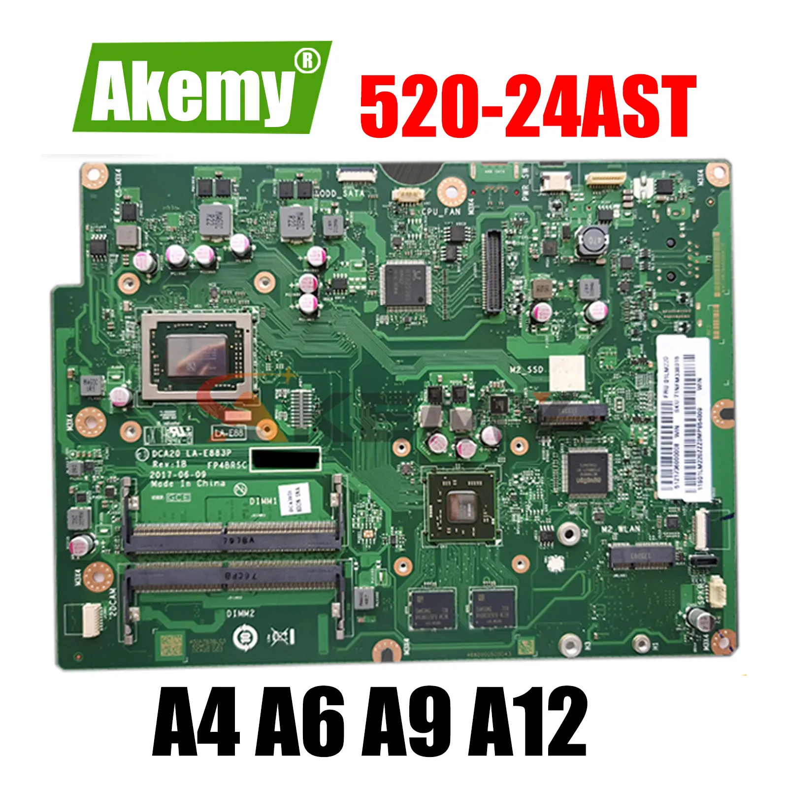 

For Lenovo AIO 520-22AST 520-24AST motherboard Mainboard With AMD CPU A4 A6 A9 A12 UMA LA-E883P motherboard DDR4 100% test work