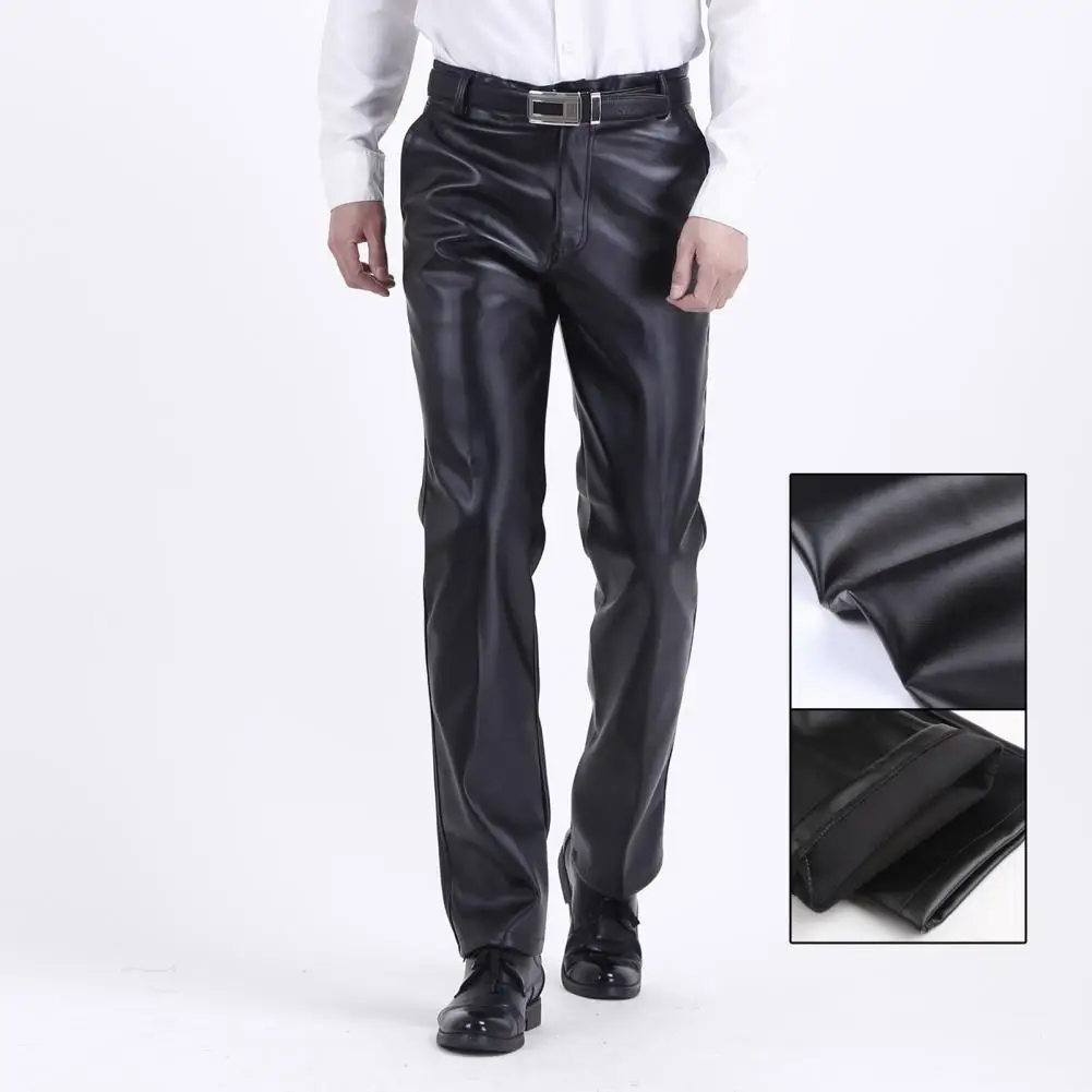 Solid Color Men Trousers Regular Fit Men Pants Fashionable Men's Spring Autumn Pants High Waist Zipper Closure Regular or Skinny