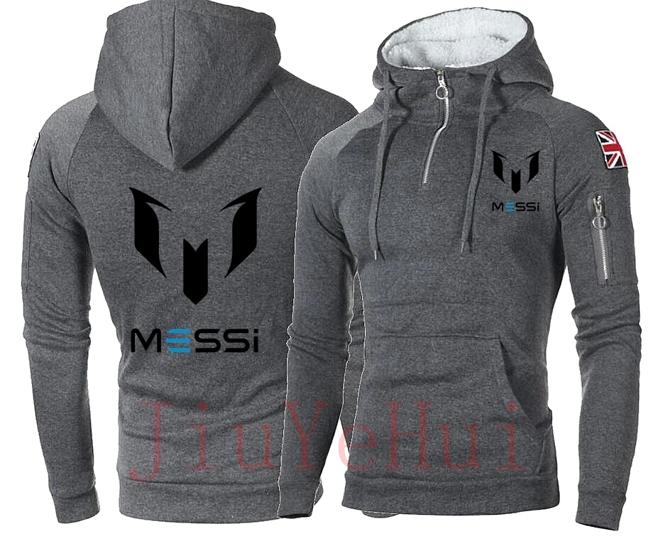 Messies 30 Print Zipper Hooded Sweatshirt Fleece Hoodies Sweatshirts Male Streetswear Argentina Jersey Coat Jackets