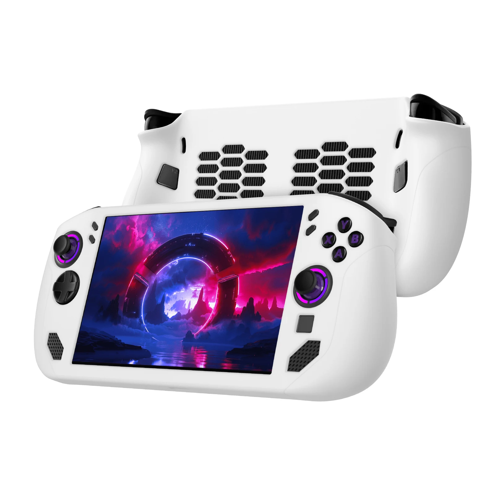 Shockproof Silicone Protective Case for Gaming Console - Available in Black, White, and Pink