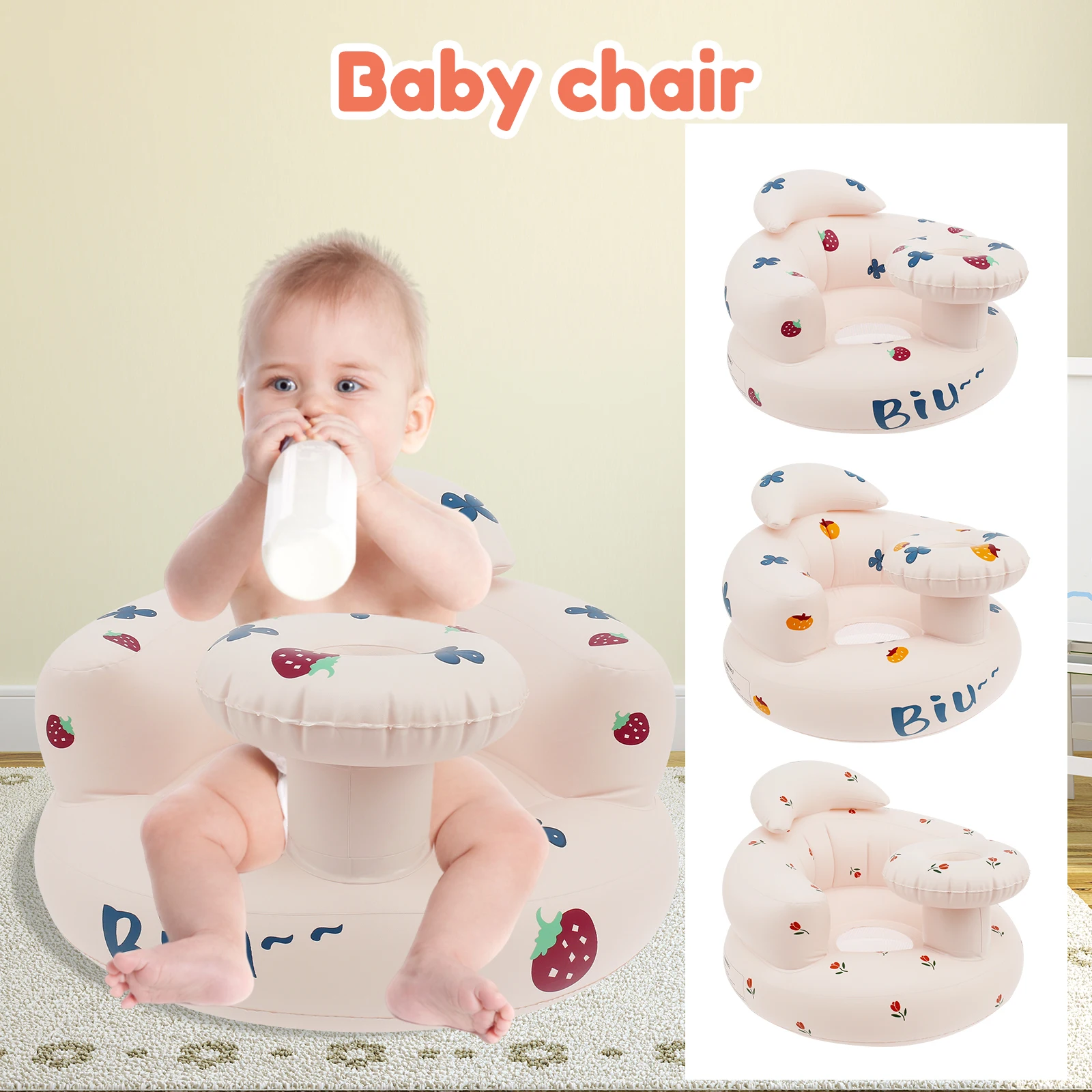 Inflatable Baby Chair Portable Baby Sofa Breathable Inflatable Chair PVC Multifunctional Seat Practice Sitting Bath Stool