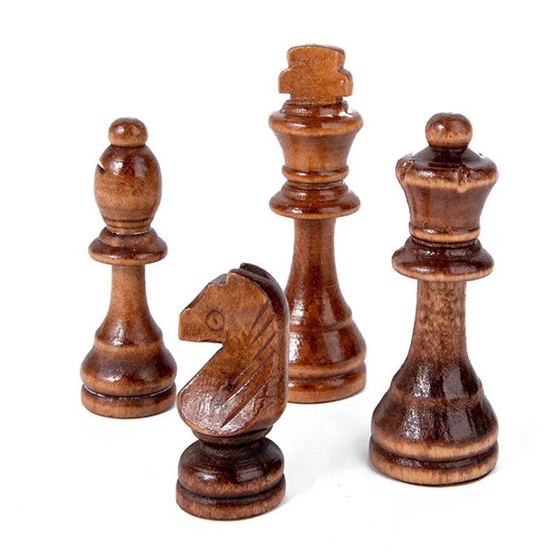 Chess Pieces 32 Pieses Wooden Chess Standard Tournamen Staunton Wood Chessmen 8.9cm King Height