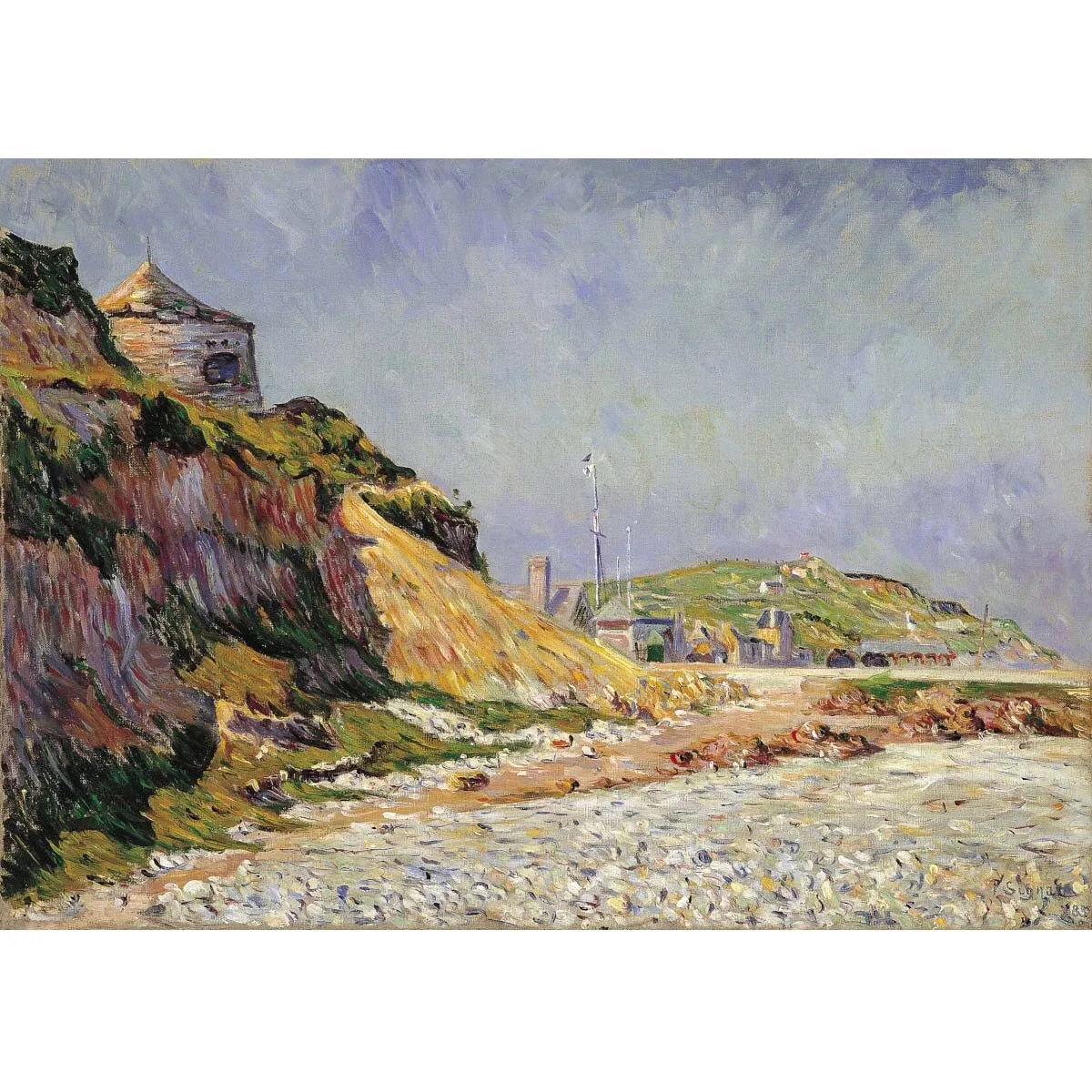

Port-en-Bessin, пляж пол сигнак, ручная роспись, известная живопись, пейзаж масляной живописи для гостиной, настенное искусство
