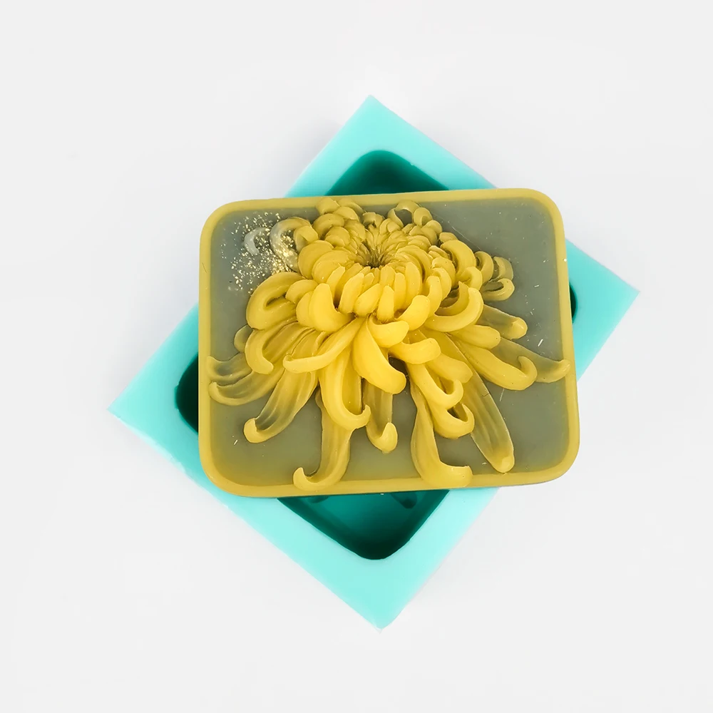 

HC0412 PRZY Chrysanthemum Soap Molds Mold Silicone Gypsum Chocolate Candle Mold Clay Resin Beautiful Flower Moulds