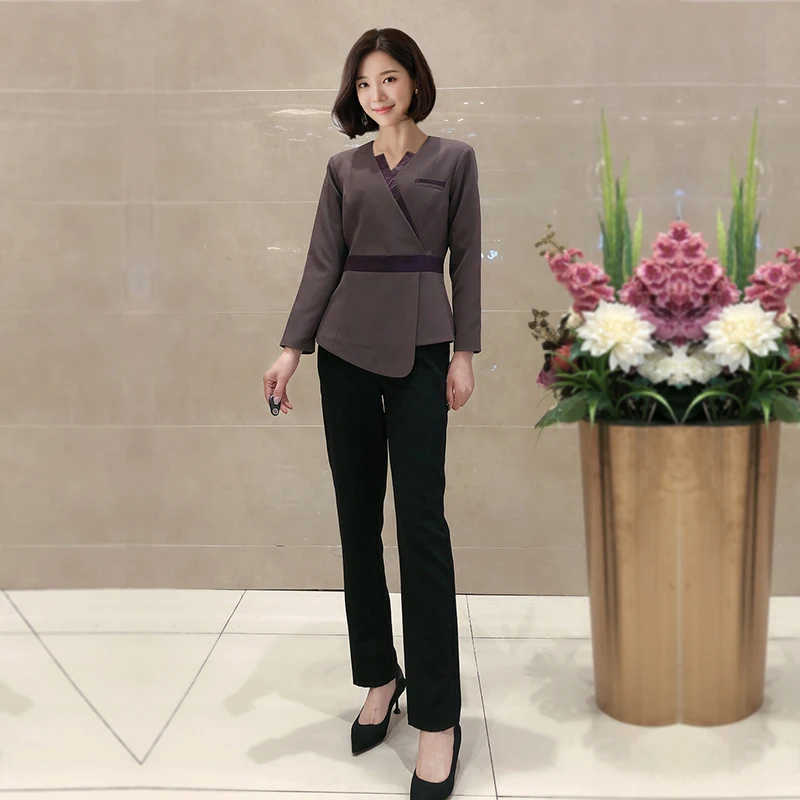 

Autumn And Winter New Beauty Salon Work Clothes Technician Female Hairdresser Skin Management Health Salon High-end Suit