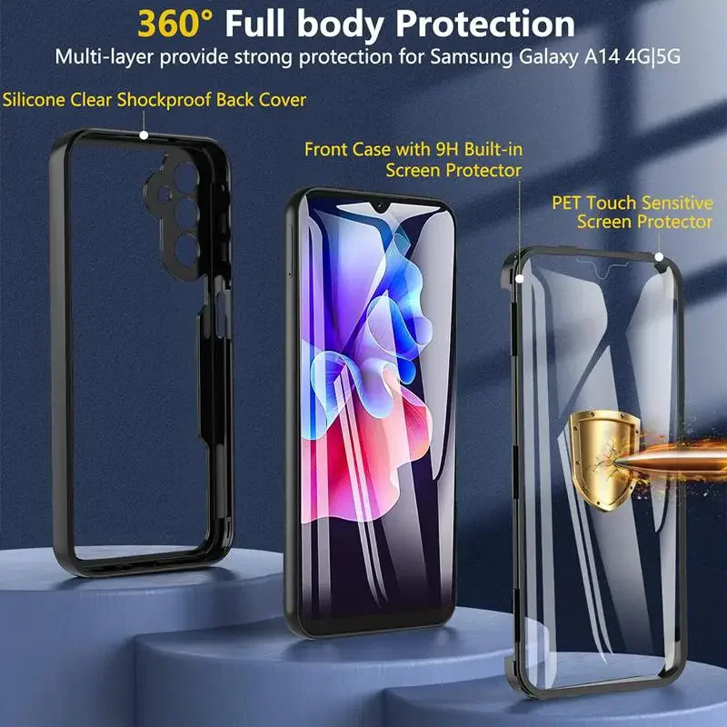 Ultimate 360° Full Coverage Shockproof Case with Screen Protector