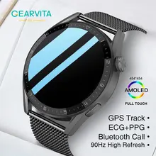 GPS Track 454*454 AMOLED dla Huawei Smart Watch 3 Max połączenie Bluetooth ekg + PPG IP68 bezprzewodowe ładowanie sport Smartwatch tanie i dobre opinie Gearvita CN (pochodzenie) Z systemem Android Wear Na nadgarstek Zgodna ze wszystkimi 128MB Krokomierz Rejestrator aktywności fizycznej