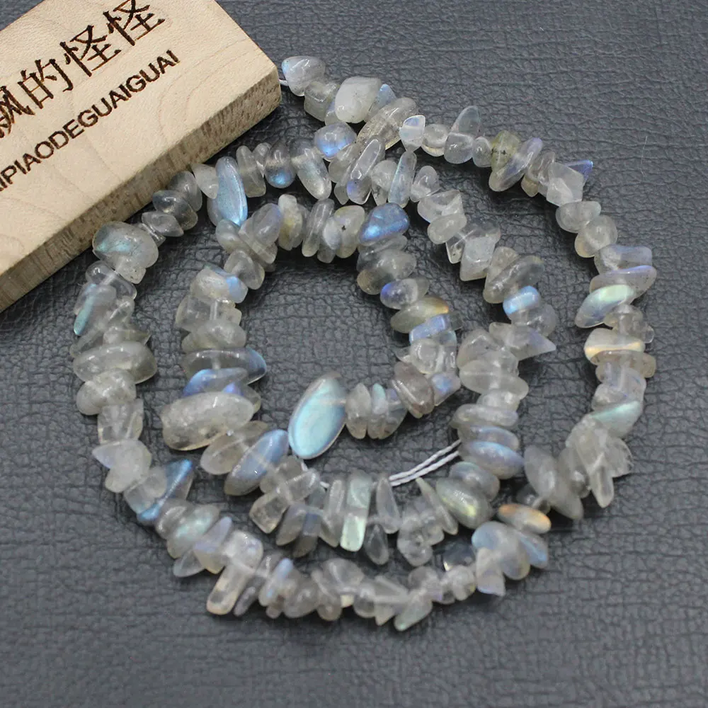 5x6mm Natural Gray Labradorite Freeform Nuggets Gemstone Long Chips Strand Jewelry Making DIY
