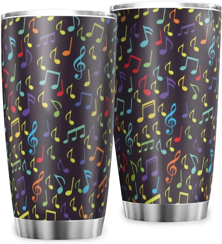 

Music Note Stainless Steel Tumbler Vacuum Insulation Travel Tumbler with Lid Coffee Cup Car Cup for Coffee Beverages Tea 20oz